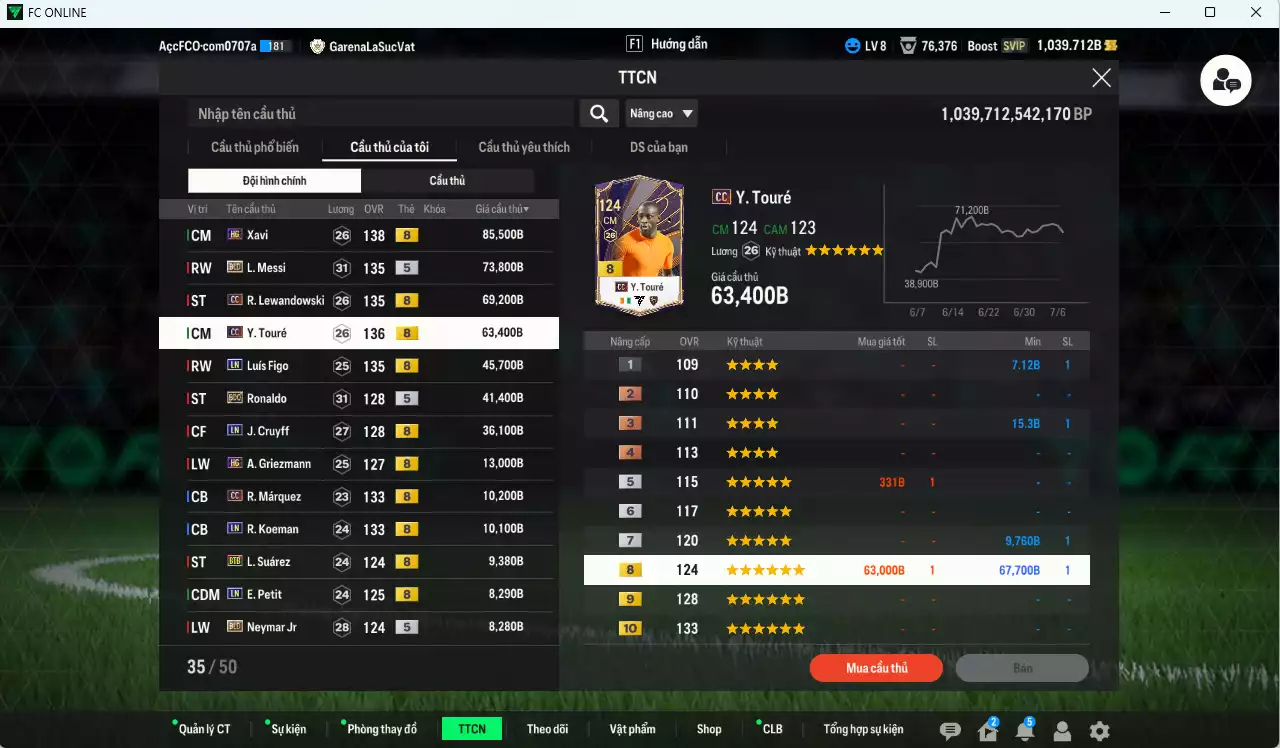 Ảnh [ACC Rẻ🔥] Barcelona 507.920b có Lewandowski CC, Touré CC, Figo LN, Ronaldo BDO, Cruyff LN, Griezmann HG, Márquez CC, Koeman LN, Suárez BTB, Neymar BLD... Còn nhiều CP GIẢM THUẾ. HLV Xịn