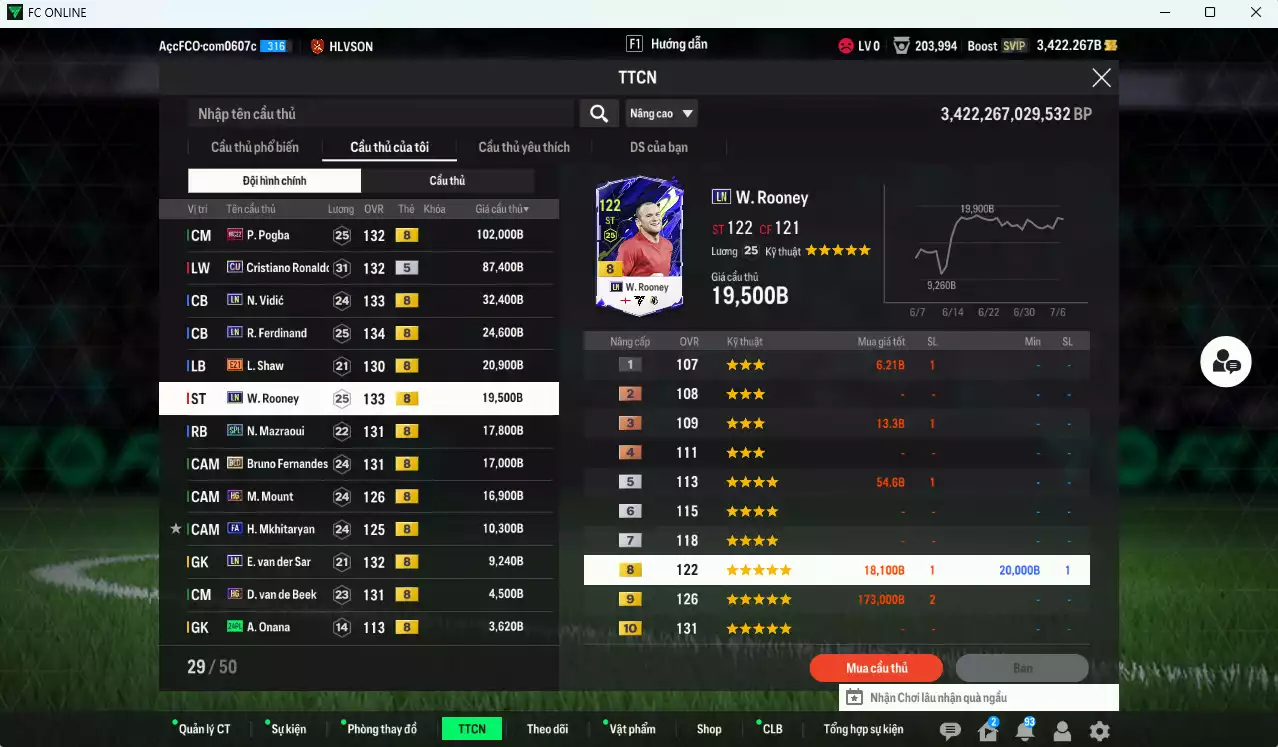 Ảnh Man Utd. 371.010b có Pogba WC22 (limit) , CR7 CU, Vidic LN, Ferdinand LN, Shaw E21, Rooney LN, Mazraoui SPL, Bruno BLD (bù), Mount HG, Mkhitaryan FA... dư 3400b. HLV Xịn