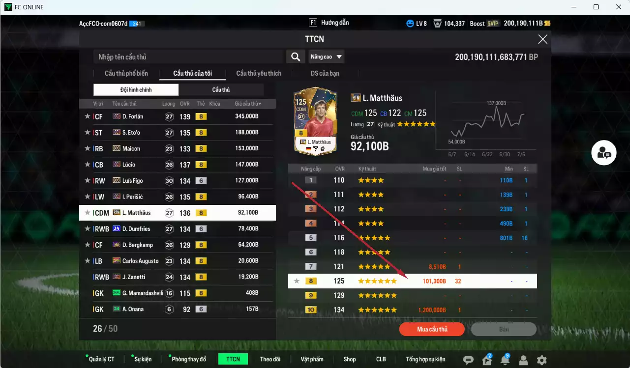 Ảnh [Dư nhiều BP] Inter Milan 1.331.750b dư 200.000b có Forlán CC, Eto CC, Maicon BDO, Lúcio CC, Figo BDO+6, Perisic CC, Matthaus RTN, Dumfries 24UCL+6, Bergkamp HG, Augusto 23HW, Zanetti CC. Còn nhiều SVIP (VIP BK Tháng 7)