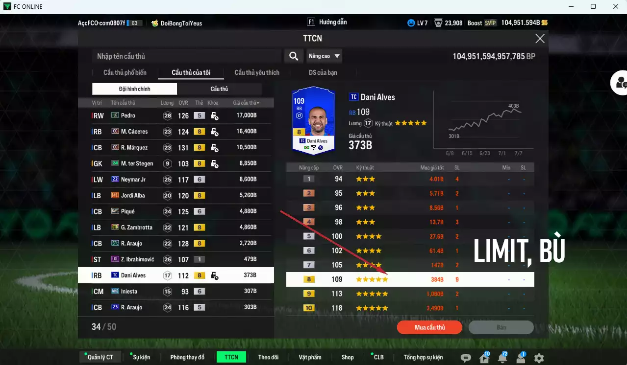 Ảnh [Dư nhiều BP, ACC Rẻ🔥] Barcelona 1.232.760b dư 105.000b có Eto ITM+3, Ronaldinho ITM+3, Touré ITM+3, Xavi ITM+3, Messi BLD, Rakitic CC, Pedri 24UCL, Busquets CC, Ronaldo BDO, Suárez GRU, Fàbregas RTN, Neymar GRU...