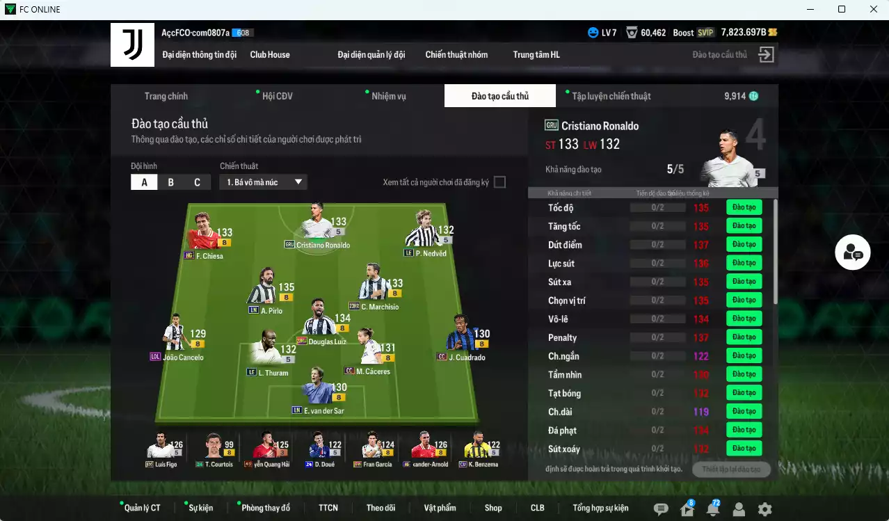Ảnh Juventus mix Real Madrid 314.270b dư 7800b có CR7 GRU, Pirlo LN, Thuram LE, Nedved LE, Benzema CU, Figo BDO, Douglas Luiz 23HW, Cáceres CC, Arnold HG, Chiesa HG, Marchisio 23HR, Fran García 23HW... HLV Xịn