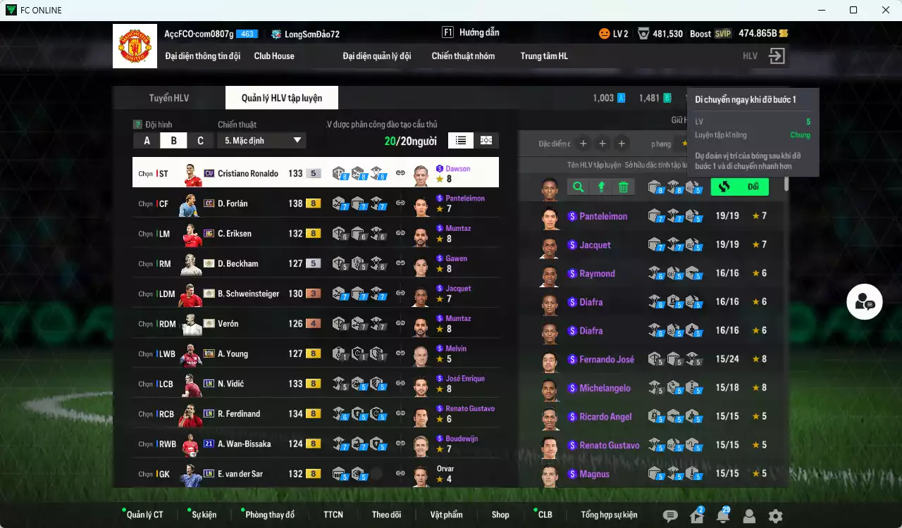 Ảnh [ACC Rẻ🔥] Man Utd. 699.880b có Forlán CC, CR7 CU, Schweinsteiger ITM+3, Verón ITM+4, Vidic LN, Blanc HG, Ferdinand LN, Beckham ICON, Mkhitaryan FA, Herrera LE, Rooney WB... HLV Xịn
