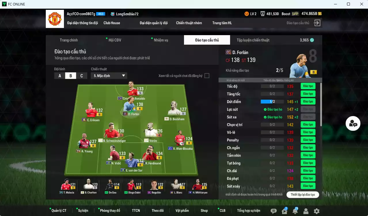 Ảnh [ACC Rẻ🔥] Man Utd. 699.880b có Forlán CC, CR7 CU, Schweinsteiger ITM+3, Verón ITM+4, Vidic LN, Blanc HG, Ferdinand LN, Beckham ICON, Mkhitaryan FA, Herrera LE, Rooney WB... HLV Xịn