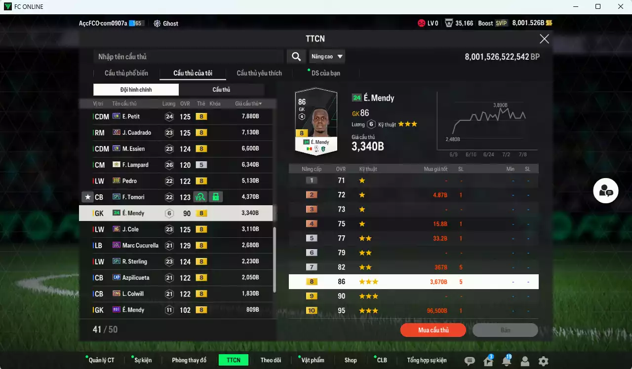 Ảnh [ACC Rẻ🔥, Tặng 2000FC] Chelsea 4.837.900b có Sheva ITM+5, Torres ITM+5, Henry ITM+3, Essien ITM+5, Eto CC, Sheva LN, Tomori 23HW, Desailly CC, Rudiger SPL, Ballack LN, Gullit LN, Hazard HG...