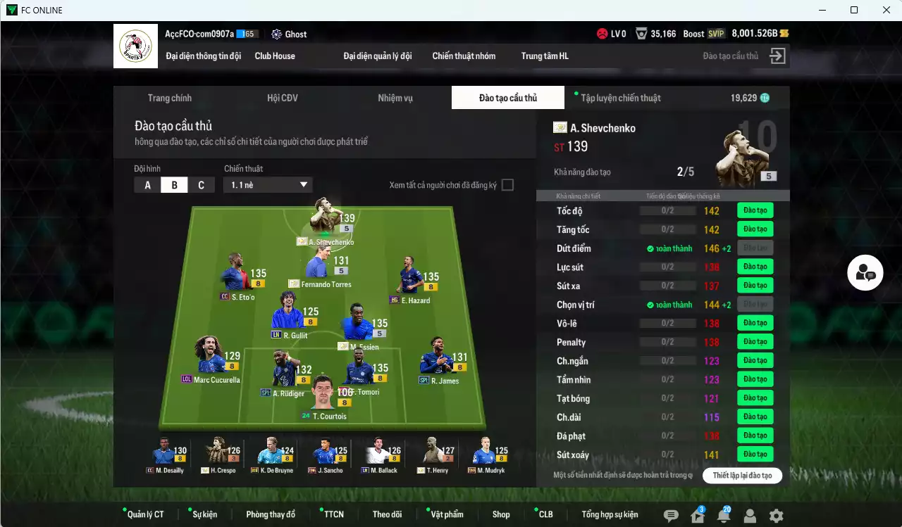 Ảnh [ACC Rẻ🔥, Tặng 2000FC] Chelsea 4.837.900b có Sheva ITM+5, Torres ITM+5, Henry ITM+3, Essien ITM+5, Eto CC, Sheva LN, Tomori 23HW, Desailly CC, Rudiger SPL, Ballack LN, Gullit LN, Hazard HG...