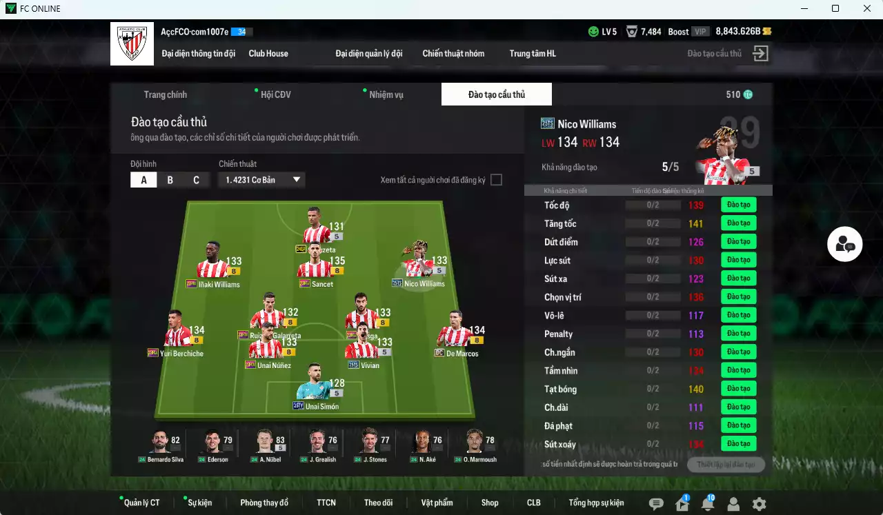Ảnh Athletic Bilbao 214.690b dư 8800b có Nico Williams 25TS, Vivian 25TS, Inaki Williams 23HW, De Marcos DC, Yuri Berchiche 23HW... Còn nhiều CP GIẢM THUẾ