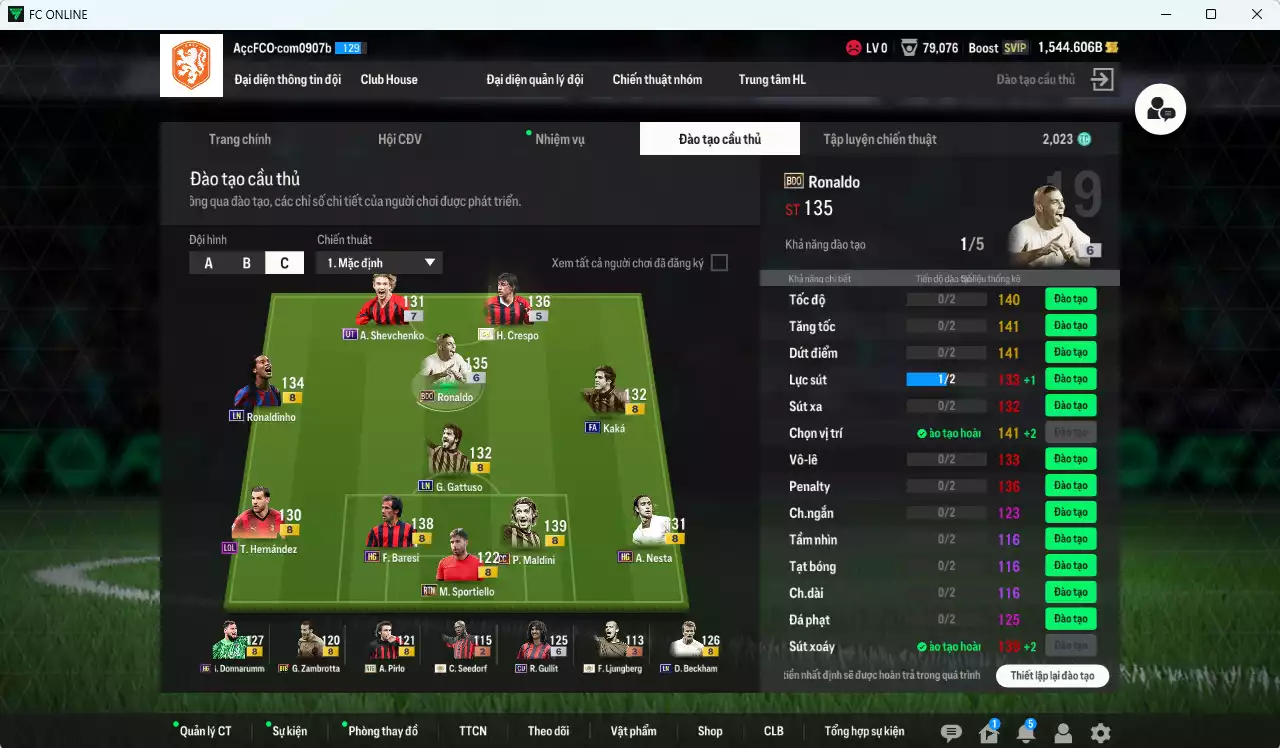 Ảnh AC Milan 931.590b có Ronaldo BDO+6, Crespo ITM+5, Maldini CC, Baresi HG, Ronaldinho LN, Beckham LN, Sheva UT+7, Nesta HG, Gullit CU+6, Kaká FA... HLV Xịn