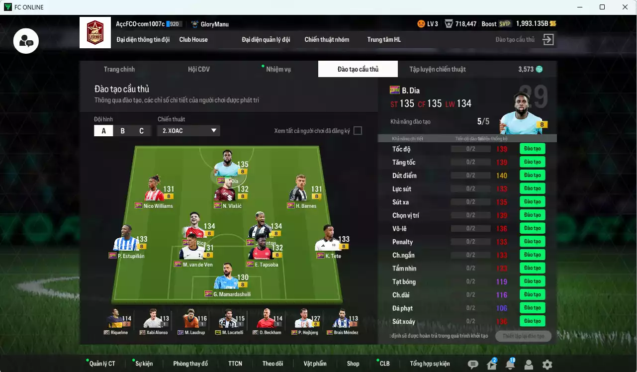 Ảnh Full mùa 23HW+8 322.360b có B. Dia, Rice, Hojbjerg, Joelinton, Nico Williams, Tete, Barnes, Estupinan, Van de Ven, Tapsoba, Vlasic, Mamardashvili 23HW+8. Còn nhiều CP GIẢM THUẾ, HLV Xịn