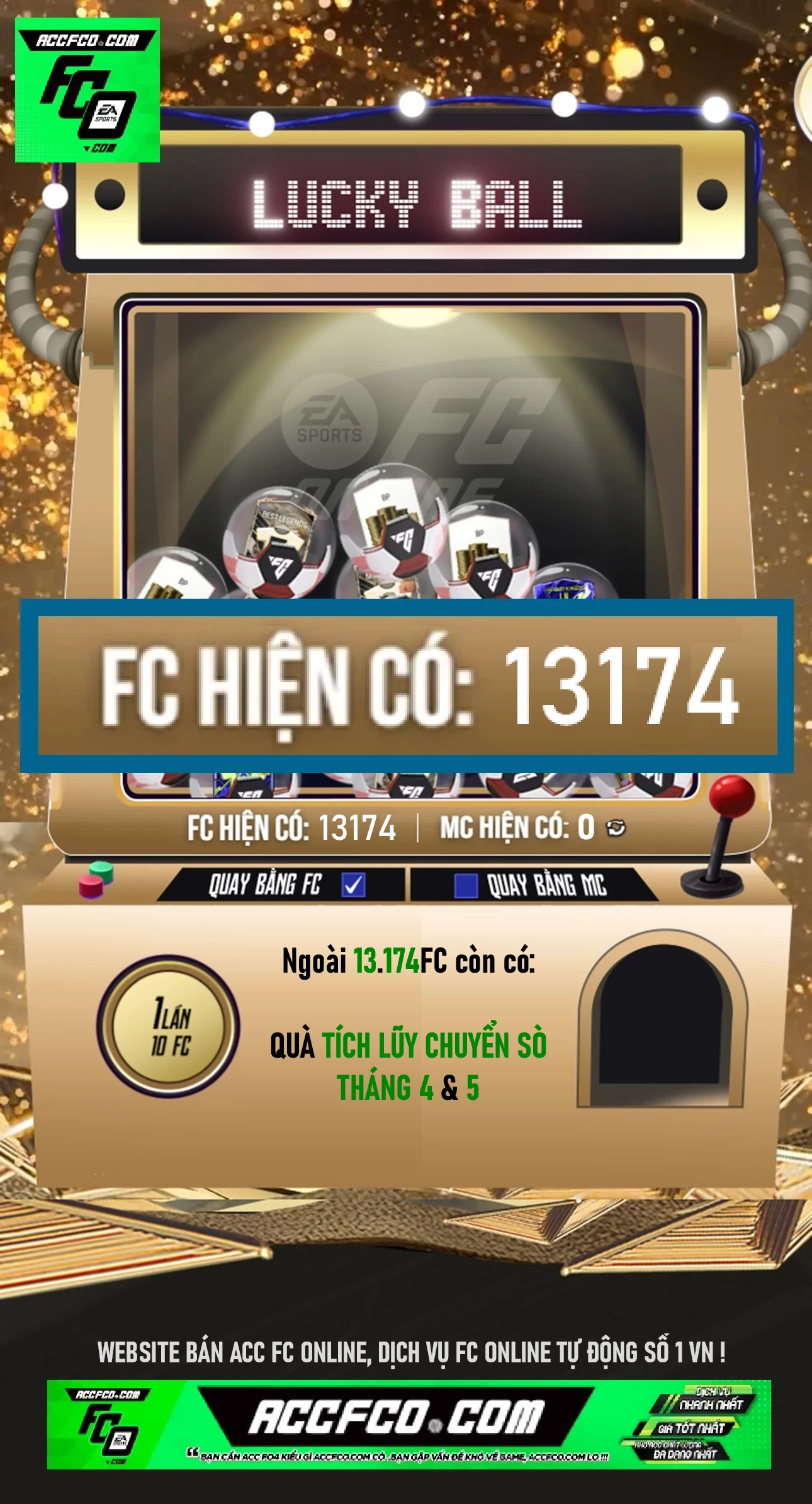[CTV bán]ACC chứa 13.174 FC trắng thông tin (kèm quà tích lũy FC tháng 4 và tháng 5 🎁)
