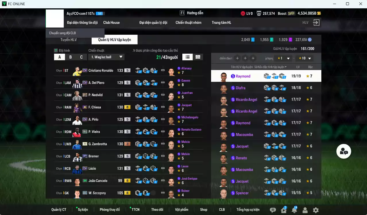 Ảnh Juventus mix Quốc Dân 490.540b có CR7 CU, Gerrard ITM+2, Bergkamp ITM+2, Zambrotta ITM+3, H. Son 24TY, Gullit BDO, Nedved BDO, Lúcio CU, Beckham ICON... HLV Xịn
