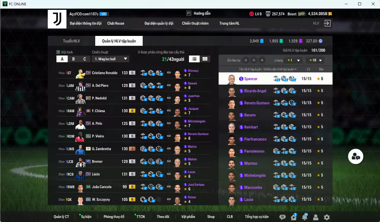 Ảnh Juventus mix Quốc Dân 490.540b có CR7 CU, Gerrard ITM+2, Bergkamp ITM+2, Zambrotta ITM+3, H. Son 24TY, Gullit BDO, Nedved BDO, Lúcio CU, Beckham ICON... HLV Xịn