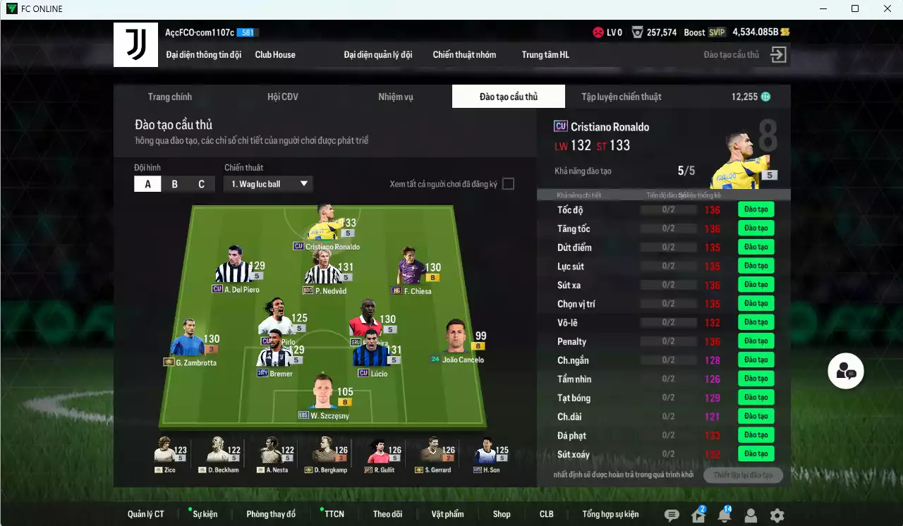 Ảnh Juventus mix Quốc Dân 490.540b có CR7 CU, Gerrard ITM+2, Bergkamp ITM+2, Zambrotta ITM+3, H. Son 24TY, Gullit BDO, Nedved BDO, Lúcio CU, Beckham ICON... HLV Xịn