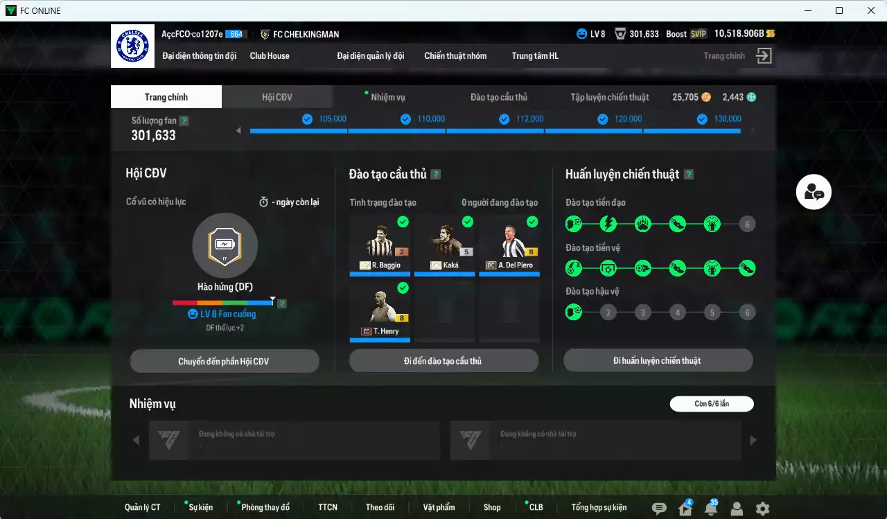 Ảnh [ACC Rẻ🔥] Juventus 3.078.570b dư 10.500b có Kaká ITM+5, Del Piero DC, Baggio ITM+2, Henry CC, Maldini CC, Pirlo CC, Lúcio CC, Beckham HG, Vieira CC, Gullit ICON... Còn nhiều SVIP, HLV Xịn, VIP BK Tháng 7