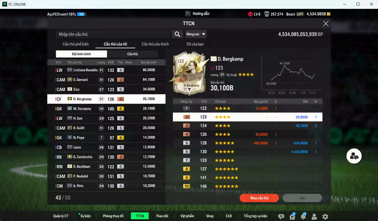 Ảnh Juventus mix Quốc Dân 490.540b có CR7 CU, Gerrard ITM+2, Bergkamp ITM+2, Zambrotta ITM+3, H. Son 24TY, Gullit BDO, Nedved BDO, Lúcio CU, Beckham ICON... HLV Xịn
