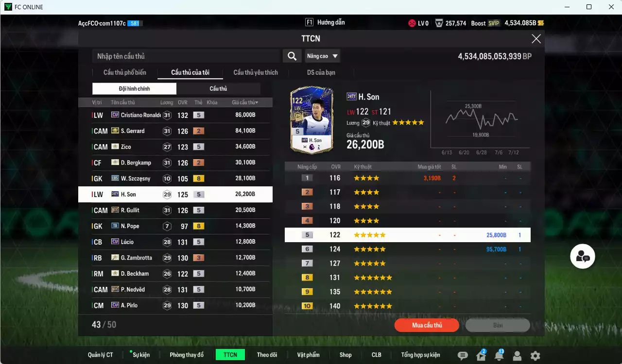 Ảnh Juventus mix Quốc Dân 490.540b có CR7 CU, Gerrard ITM+2, Bergkamp ITM+2, Zambrotta ITM+3, H. Son 24TY, Gullit BDO, Nedved BDO, Lúcio CU, Beckham ICON... HLV Xịn