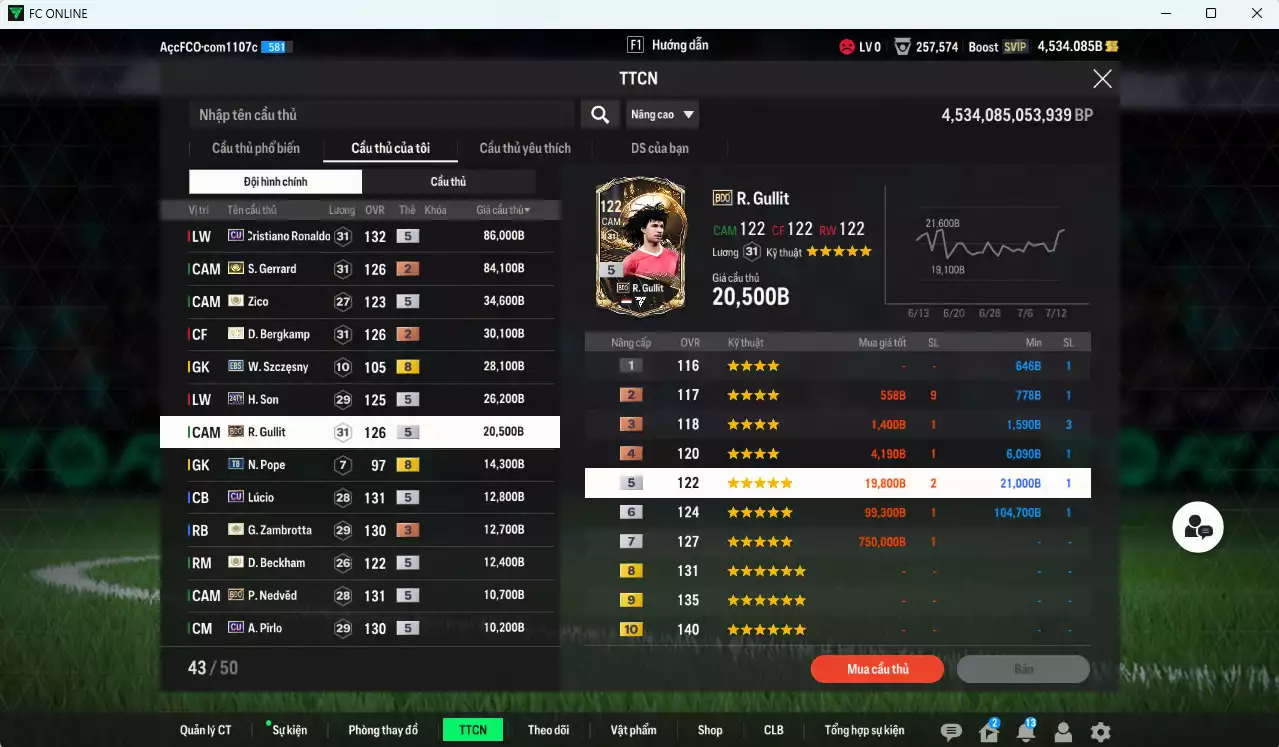 Ảnh Juventus mix Quốc Dân 490.540b có CR7 CU, Gerrard ITM+2, Bergkamp ITM+2, Zambrotta ITM+3, H. Son 24TY, Gullit BDO, Nedved BDO, Lúcio CU, Beckham ICON... HLV Xịn