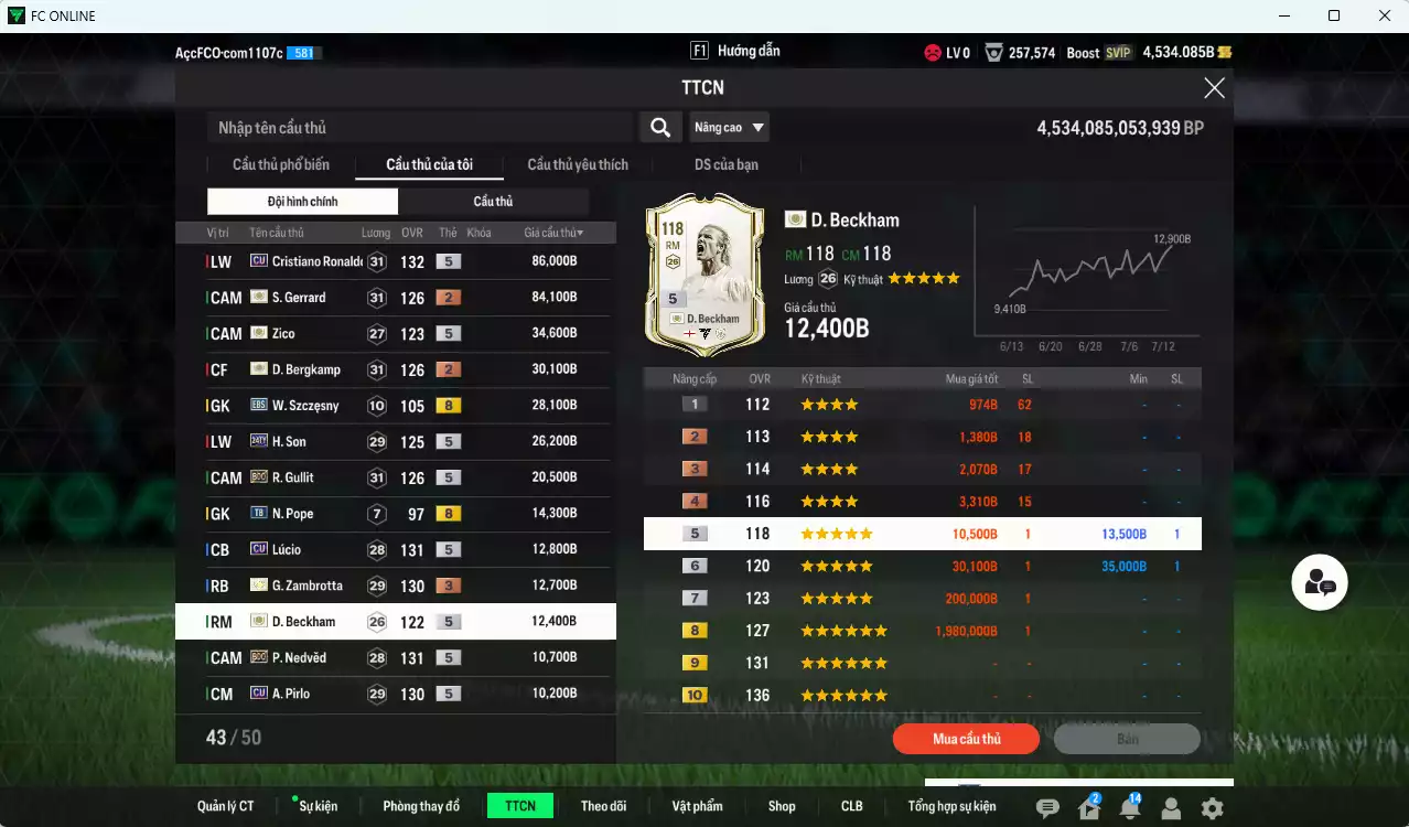 Ảnh Juventus mix Quốc Dân 490.540b có CR7 CU, Gerrard ITM+2, Bergkamp ITM+2, Zambrotta ITM+3, H. Son 24TY, Gullit BDO, Nedved BDO, Lúcio CU, Beckham ICON... HLV Xịn