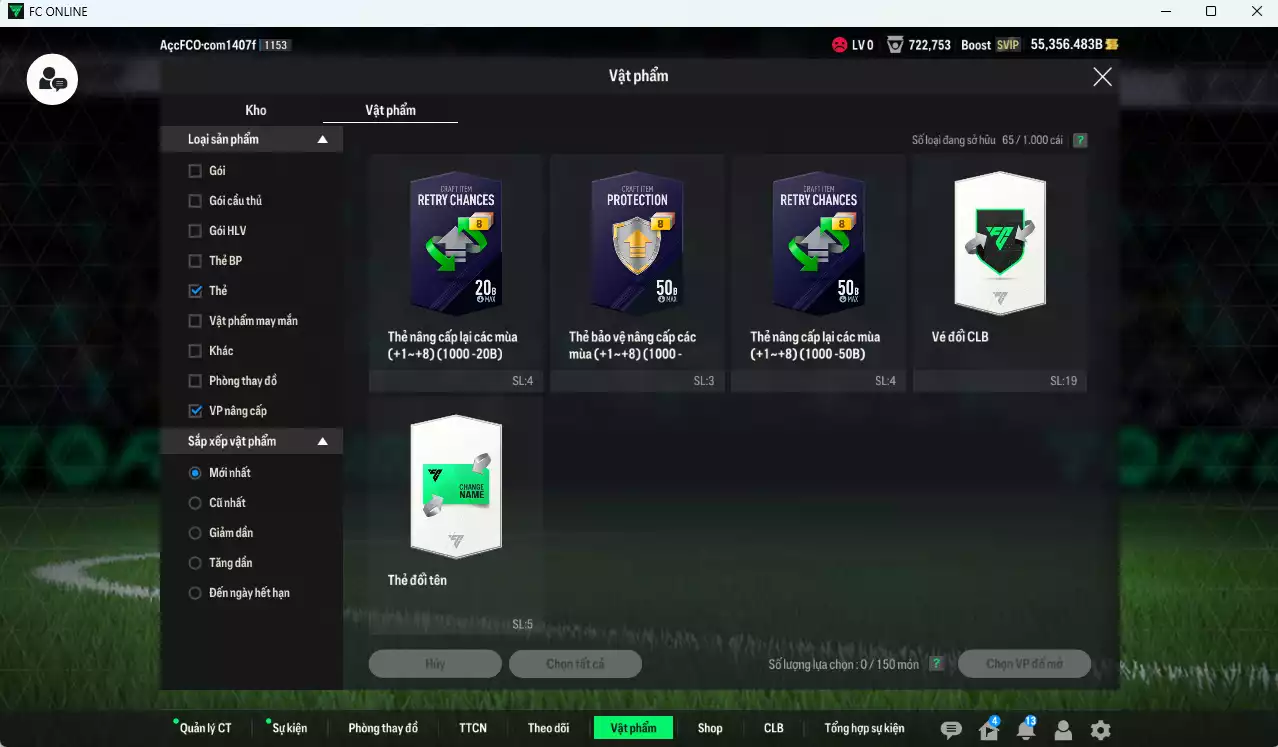 Ảnh [ACC Rẻ🔥] Quang Hải Prime +5 vs 55356b trắng, có thẻ đổi tên, còn nhiều SVIP, dư 27.000 TC. HLV Xịn