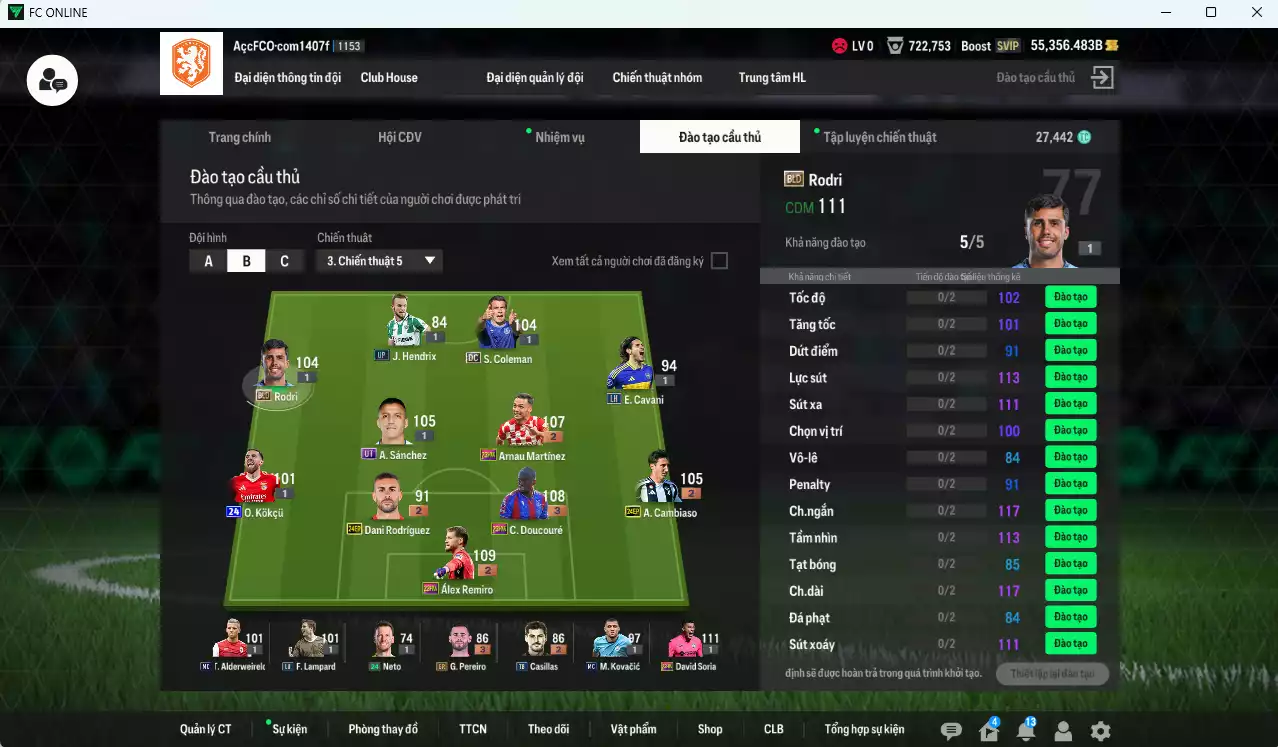 Ảnh [ACC Rẻ🔥] Quang Hải Prime +5 vs 55356b trắng, có thẻ đổi tên, còn nhiều SVIP, dư 27.000 TC. HLV Xịn