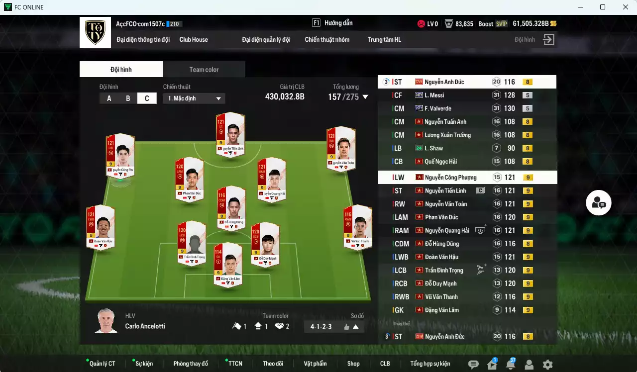Ảnh [ACC Rẻ🔥] Full mùa TY 430.030b (Team phụ VN+8+9) dư 61.500b có Valverde 25TY, Messi 24TY, Rodri 24TY, Rúben Dias 24TY, Lewandowski 25TY, Kroos 24TY, Son 24TY, Calhanoglu 25TY, Van Dijk 24TY... HLV Xịn