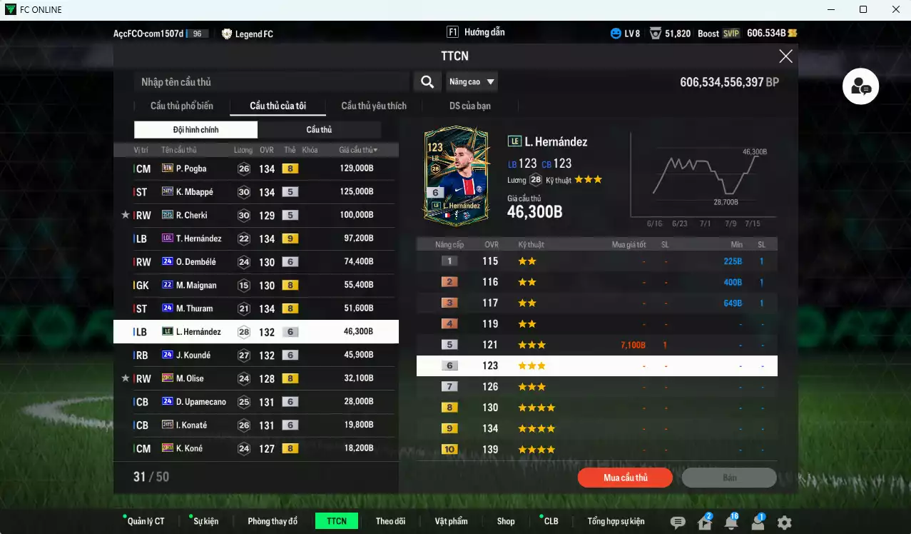 Ảnh [Nhiều CT fix BP] Pháp 1.327.230b có Doué 24UCL, Pogba RTN, Griezmann CC, Mbappé 24TY, Cherki 25TS, Theo LOL+9, O. Dembele 24UCL+6, Thuram 24UCL, Koundé 24UCL+6, Olise 23HW... Còn nhiều CP GIẢM THUẾ