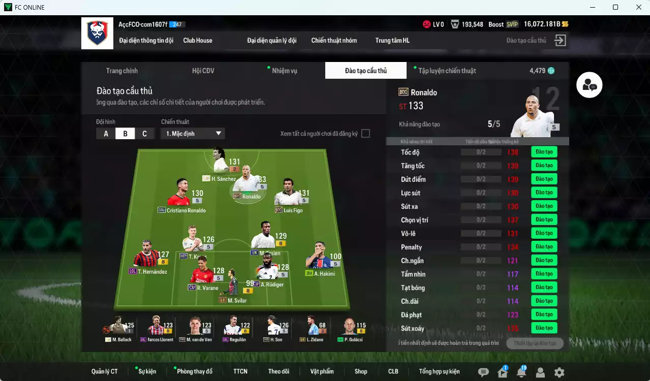 Ảnh [ACC Rẻ🔥] Real Madrid 240.210b dư 16.000b có Ronaldo BDO, CR7 GRU, Son 24TS, Kroos 24TY, Figo BDO, H. Sanchez ITM+2, Ballack ITM khóa...