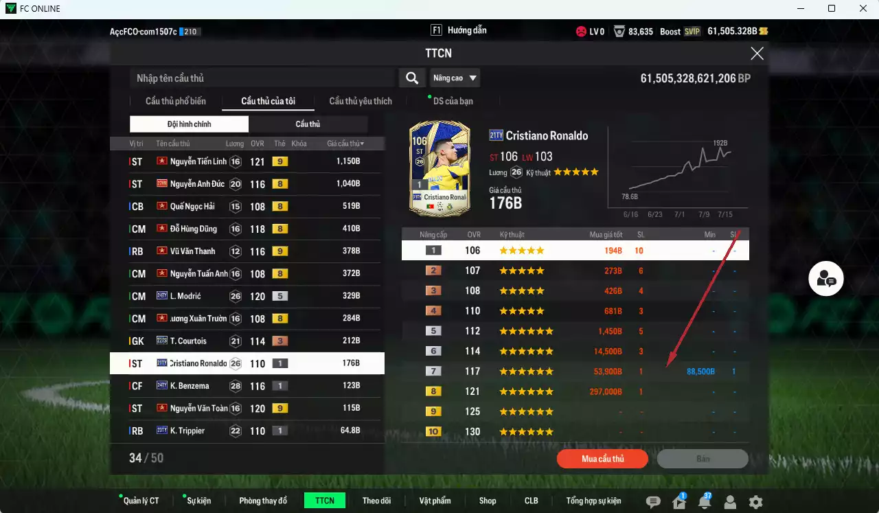 Ảnh [ACC Rẻ🔥] Full mùa TY 430.030b (Team phụ VN+8+9) dư 61.500b có Valverde 25TY, Messi 24TY, Rodri 24TY, Rúben Dias 24TY, Lewandowski 25TY, Kroos 24TY, Son 24TY, Calhanoglu 25TY, Van Dijk 24TY... HLV Xịn