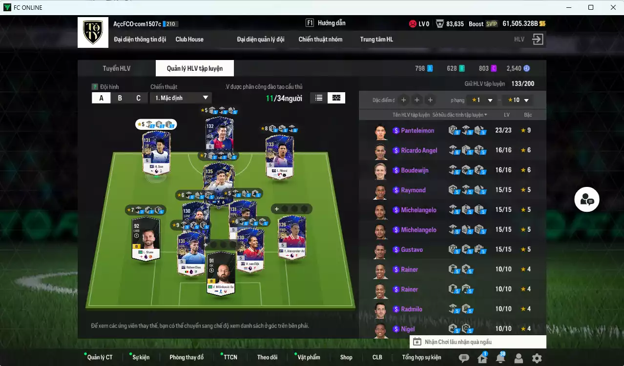 Ảnh [ACC Rẻ🔥] Full mùa TY 430.030b (Team phụ VN+8+9) dư 61.500b có Valverde 25TY, Messi 24TY, Rodri 24TY, Rúben Dias 24TY, Lewandowski 25TY, Kroos 24TY, Son 24TY, Calhanoglu 25TY, Van Dijk 24TY... HLV Xịn
