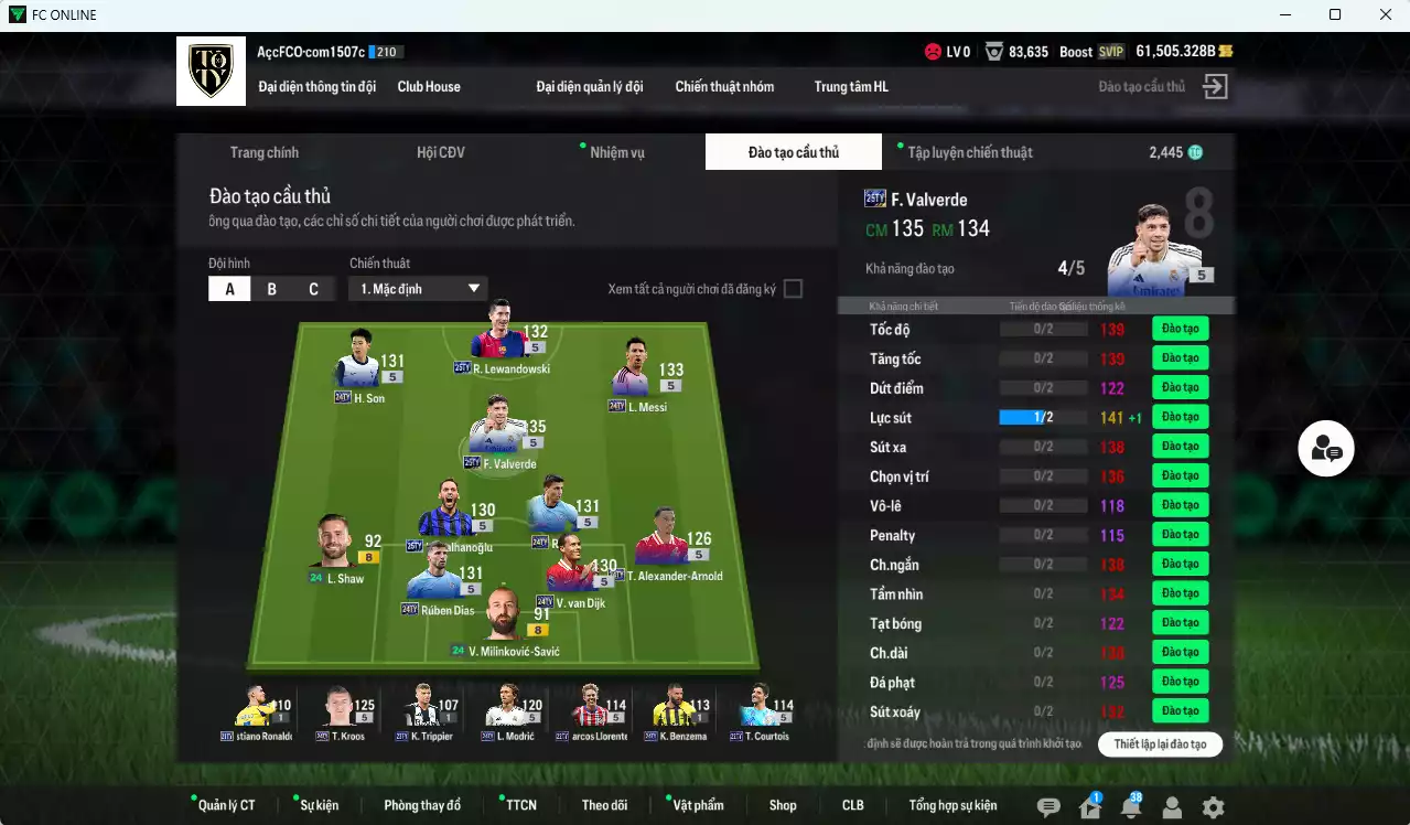 Ảnh [ACC Rẻ🔥] Full mùa TY 430.030b (Team phụ VN+8+9) dư 61.500b có Valverde 25TY, Messi 24TY, Rodri 24TY, Rúben Dias 24TY, Lewandowski 25TY, Kroos 24TY, Son 24TY, Calhanoglu 25TY, Van Dijk 24TY... HLV Xịn