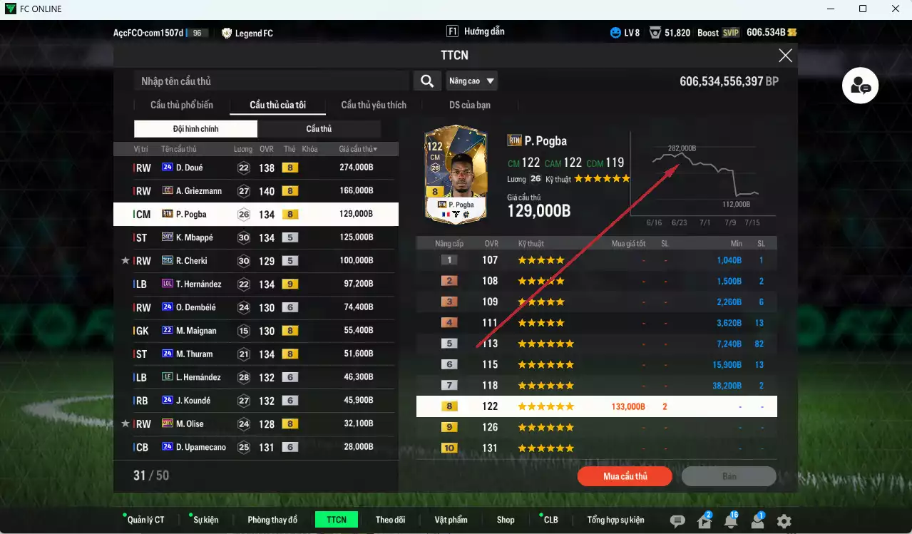 Ảnh [Nhiều CT fix BP] Pháp 1.327.230b có Doué 24UCL, Pogba RTN, Griezmann CC, Mbappé 24TY, Cherki 25TS, Theo LOL+9, O. Dembele 24UCL+6, Thuram 24UCL, Koundé 24UCL+6, Olise 23HW... Còn nhiều CP GIẢM THUẾ