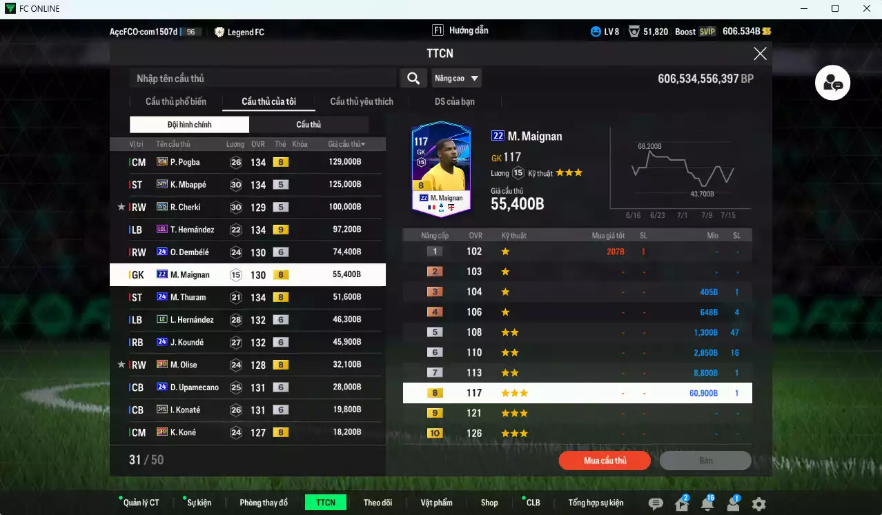 Ảnh [Nhiều CT fix BP] Pháp 1.327.230b có Doué 24UCL, Pogba RTN, Griezmann CC, Mbappé 24TY, Cherki 25TS, Theo LOL+9, O. Dembele 24UCL+6, Thuram 24UCL, Koundé 24UCL+6, Olise 23HW... Còn nhiều CP GIẢM THUẾ