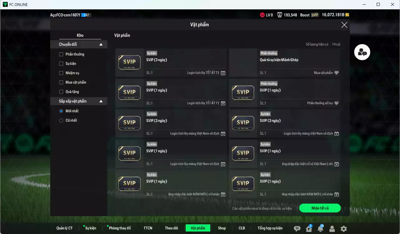 Ảnh [ACC Rẻ🔥] Real Madrid 240.210b dư 16.000b có Ronaldo BDO, CR7 GRU, Son 24TS, Kroos 24TY, Figo BDO, H. Sanchez ITM+2, Ballack ITM khóa...