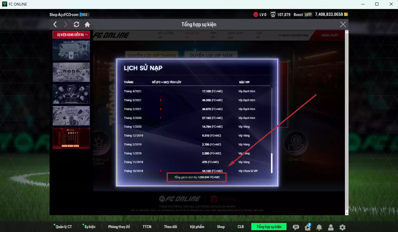 Ảnh [ACC Khủng🔥, Tặng 5000FC] ACC 7.408.833b trắng (TOP TỶ PHÚ BP), dư 55.000 TC, gần full đào tạo chiến thuật. HLV Siêu Xịn, lịch sử nạp hơn 750tr