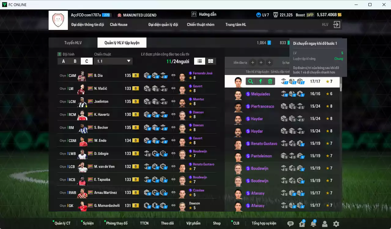 Ảnh Full mùa 23HW+8 248.170b dư 5500b có B. Dia, Joelinton, Becker, Endo, Havertz, Van de Ven, Tapsoba, Vlasic, Udogie, Arnau, Mamardashvili 23HW+8 . HLV Xịn
