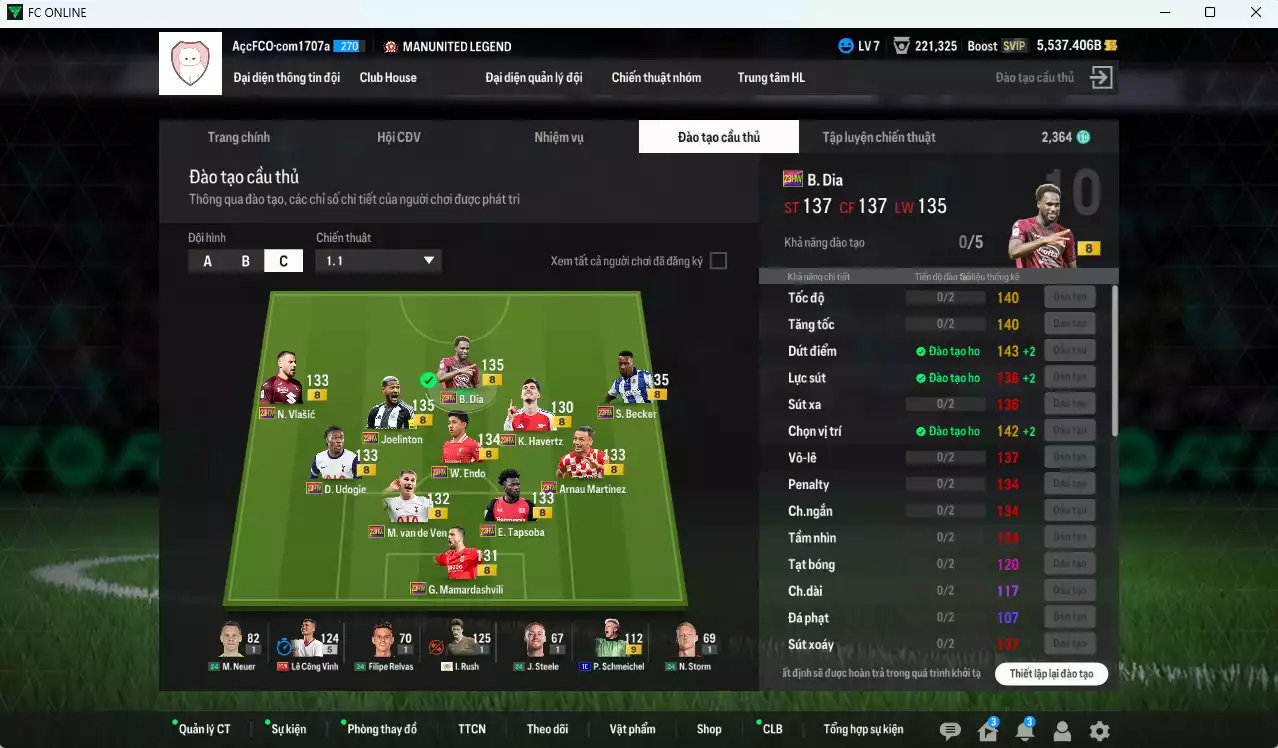 Ảnh Full mùa 23HW+8 248.170b dư 5500b có B. Dia, Joelinton, Becker, Endo, Havertz, Van de Ven, Tapsoba, Vlasic, Udogie, Arnau, Mamardashvili 23HW+8 . HLV Xịn