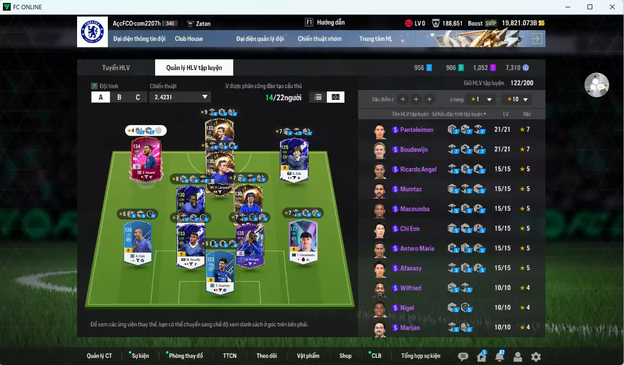 Ảnh [ACC Rẻ🔥] Full mùa CC+8 455.930b có Sheva, Perisic, Touré, Rakitic, H. Son, Kohler, B. Cha, Zanetti, A. Cole, Alderweireld... CC+8 . Còn nhiều SVIP, HLV Xịn
