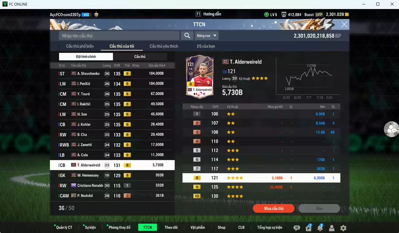 Ảnh [ACC Rẻ🔥] Full mùa CC+8 455.930b có Sheva, Perisic, Touré, Rakitic, H. Son, Kohler, B. Cha, Zanetti, A. Cole, Alderweireld... CC+8 . Còn nhiều SVIP, HLV Xịn