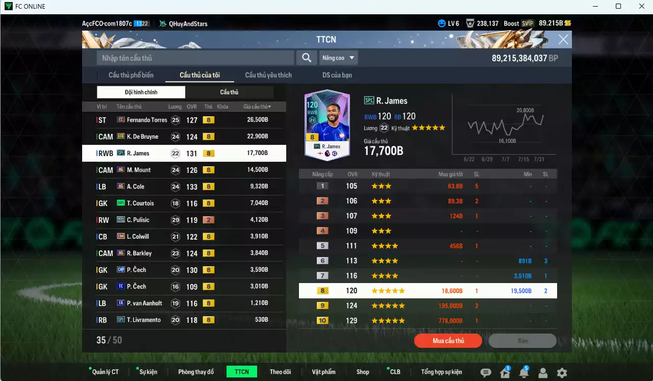 Ảnh [ACC Rẻ🔥] Chelsea 942.810b có Eto CC, Sheva CC, Tomori 23HW, Lampard CC, Rudiger SPL, Gullit RTN, Zola ITM+5, Hazard HG, Verón JNM, Torres CC, K. De Bruyne BTB... Gần full đào tạo chiến thuật, HLV Xịn