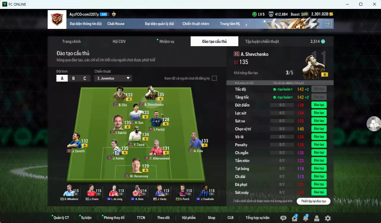 Ảnh [ACC Rẻ🔥] Full mùa CC+8 455.930b có Sheva, Perisic, Touré, Rakitic, H. Son, Kohler, B. Cha, Zanetti, A. Cole, Alderweireld... CC+8 . Còn nhiều SVIP, HLV Xịn