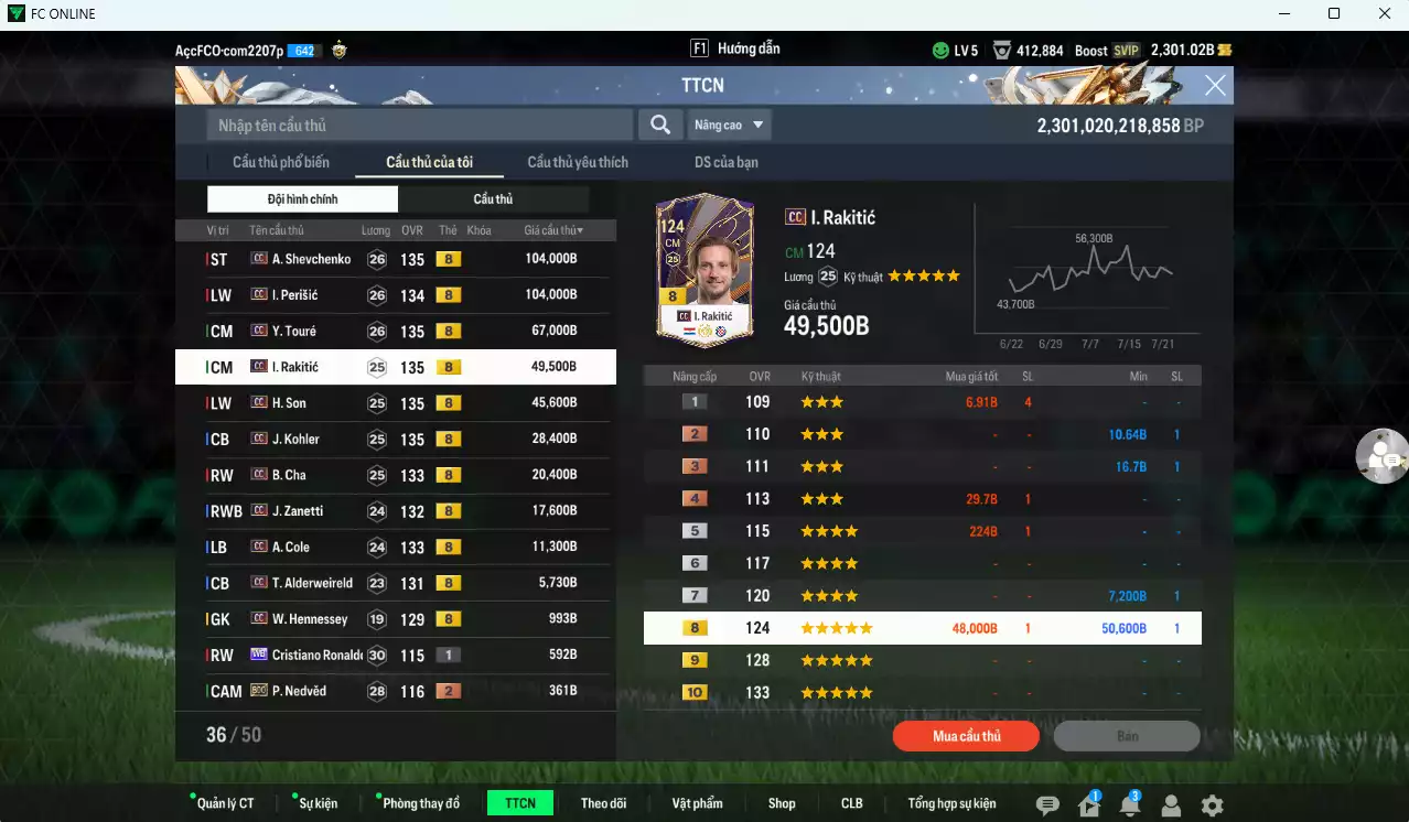 Ảnh [ACC Rẻ🔥] Full mùa CC+8 455.930b có Sheva, Perisic, Touré, Rakitic, H. Son, Kohler, B. Cha, Zanetti, A. Cole, Alderweireld... CC+8 . Còn nhiều SVIP, HLV Xịn