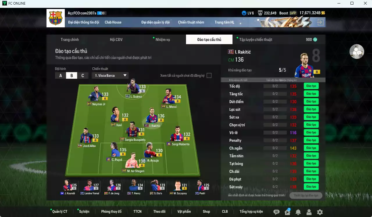 Ảnh Barcelona 260.780b dư 17.600b có Rakitic CC, Puyol HG, Suárez GRU, Messi BTB, Yamal 25TY, Pedri 25TY, Neymar BTB... HLV Xịn