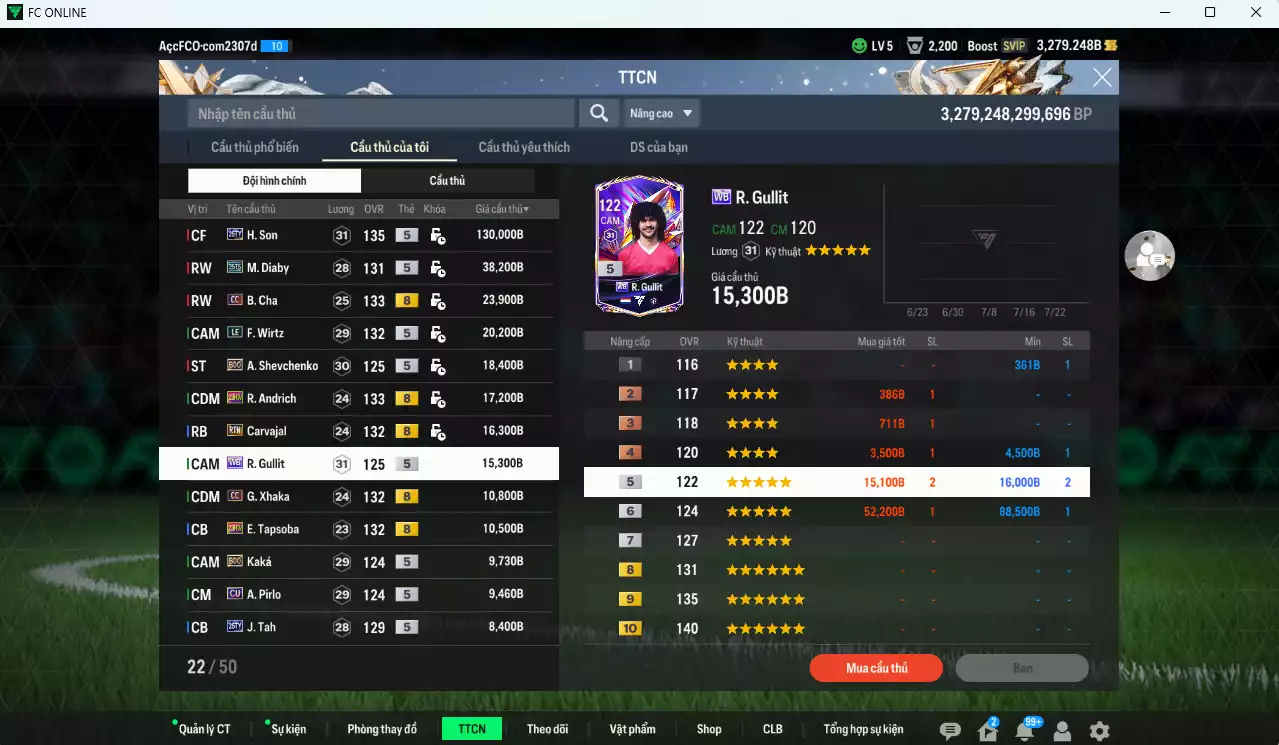 Ảnh [ACC Rẻ🔥] Bayer 04 Leverkusen mix AC Milan 372.950b có H. Son 25TY, Diaby 25TS, B. Cha CC, Wirtz LE, Sheva BDO, Andrich 23HW, Carvajal RTN, Gullit WB, Xhaka 23CC, Tapsoba 23HW, Kaká BDO... dư 3000b