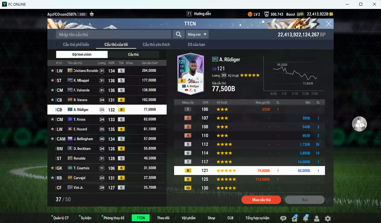 Ảnh Real Madrid 1.111.024b dư 22.400b có Mbappé 25TY, CR7 BLD, Valverde 25TY, Varane BTB, Rudiger SPL, Kroos 23UCL+6, Hazard HG, Beckham LN, Bellingham WB, Ronaldo BDO... vs Quang Hải Prime+5. Đào tạo full nhiều CT, HLV Xịn