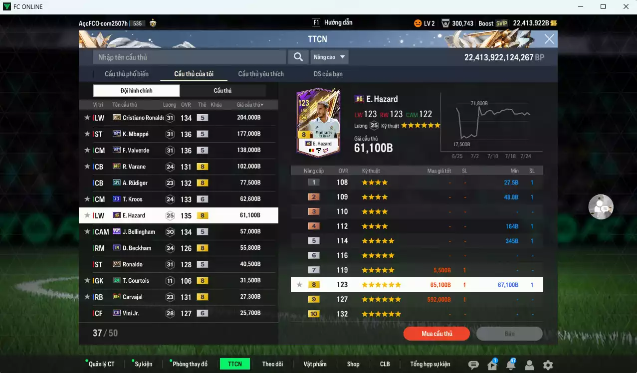 Ảnh Real Madrid 1.111.024b dư 22.400b có Mbappé 25TY, CR7 BLD, Valverde 25TY, Varane BTB, Rudiger SPL, Kroos 23UCL+6, Hazard HG, Beckham LN, Bellingham WB, Ronaldo BDO... vs Quang Hải Prime+5. Đào tạo full nhiều CT, HLV Xịn