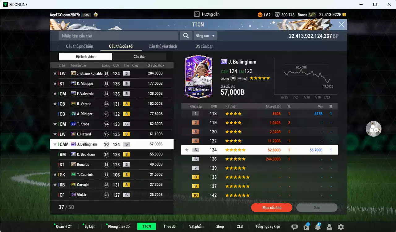 Ảnh Real Madrid 1.111.024b dư 22.400b có Mbappé 25TY, CR7 BLD, Valverde 25TY, Varane BTB, Rudiger SPL, Kroos 23UCL+6, Hazard HG, Beckham LN, Bellingham WB, Ronaldo BDO... vs Quang Hải Prime+5. Đào tạo full nhiều CT, HLV Xịn