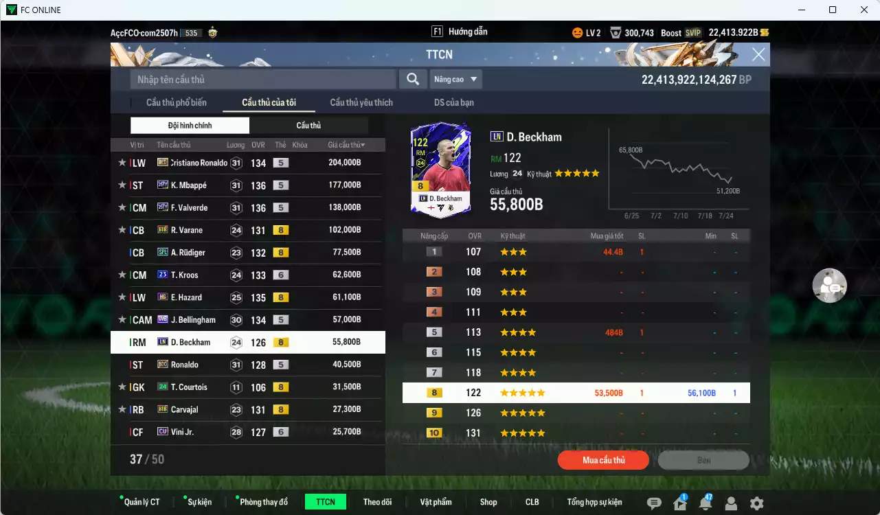 Ảnh Real Madrid 1.111.024b dư 22.400b có Mbappé 25TY, CR7 BLD, Valverde 25TY, Varane BTB, Rudiger SPL, Kroos 23UCL+6, Hazard HG, Beckham LN, Bellingham WB, Ronaldo BDO... vs Quang Hải Prime+5. Đào tạo full nhiều CT, HLV Xịn