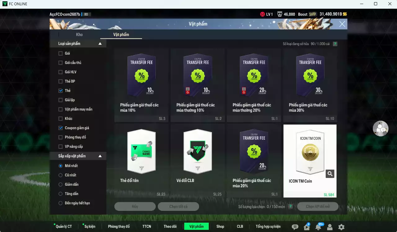 Ảnh Full ITM+5 1.057.970b dư 28.000b có Rush ITM+5, Schweinsteiger ITM+5, Petit ITM+5, Zamrotta ITM+5, Sol Campbell ITM+5, Sócrates ITM+5, Futre ITM+5, Barnes ITM+5, Nakata ITM+5, Sánchez +3, Gerrard+3...