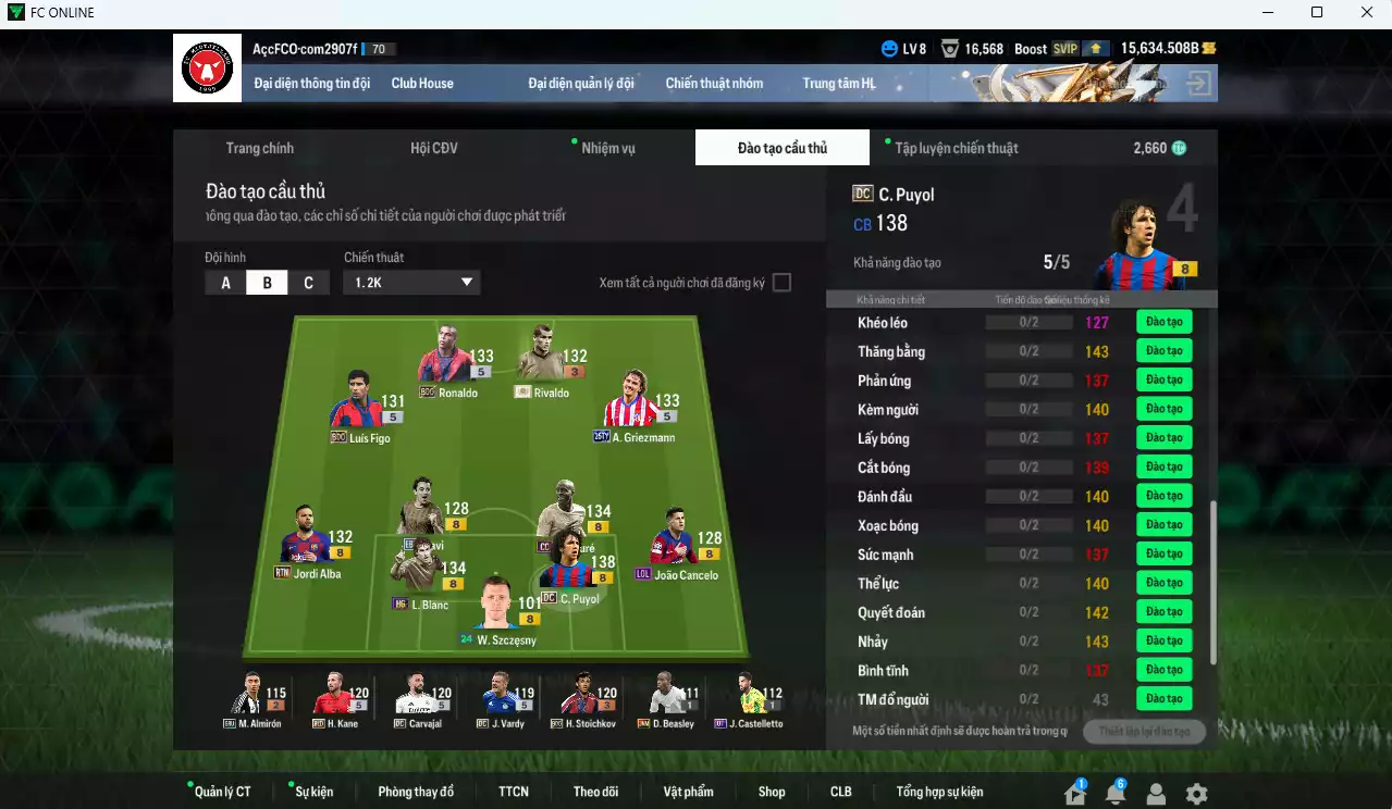 Ảnh Barcelona 318.490b dư 15.600b có Puyol DC, Touré CC, Ronaldo BDO, Rivaldo ITM+3, Griezmann 25TY, Figo BDO, Blanc HG, Alba RTN, Xavi EBS, Cancelo LOL