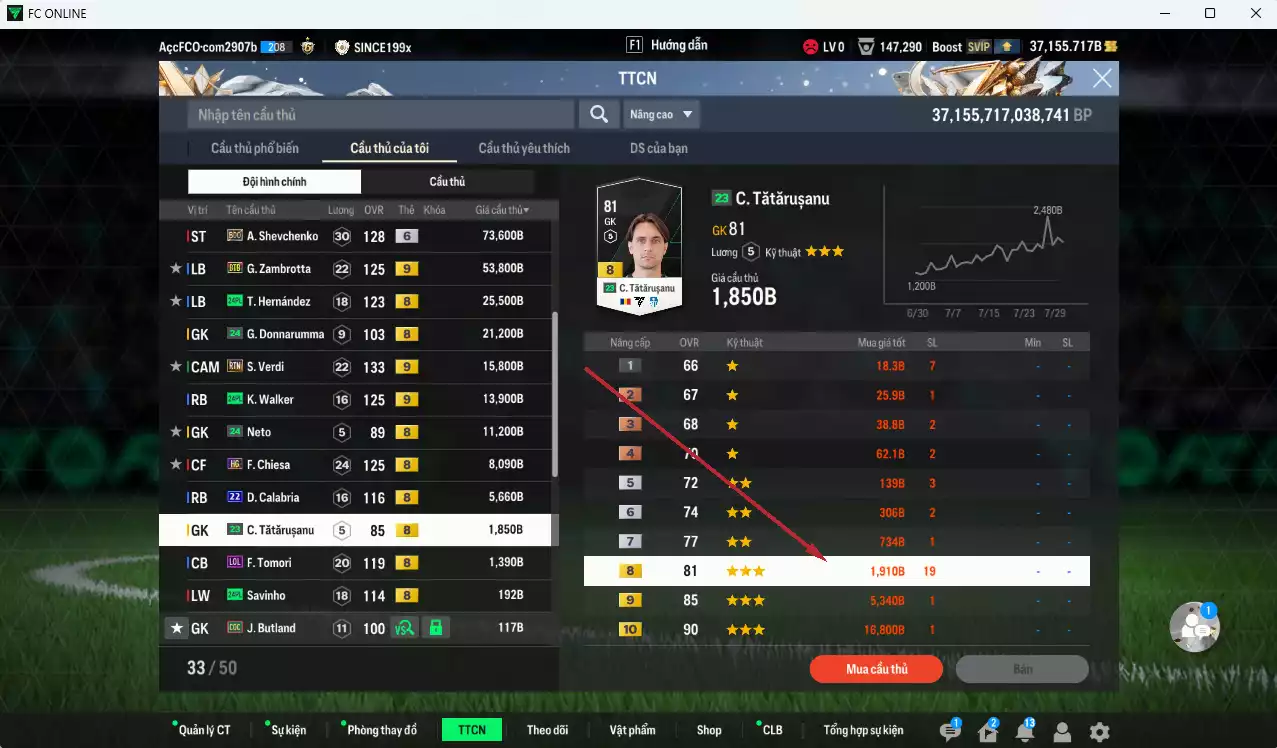 Ảnh [Hạng 877, ACC Rẻ🔥] AC Milan 5.104.620b dư 37.000b có Kaká ITM+5, Maldini ITM+5, Nesta ITM+5, Torres ITM+5, Pirlo ITM+5, Beckham DC, Vieira DC, Sheva BDO+6, Zambrotta BTB+9, Verdi RTN+9... Đã đào tạo full nhiều cầu thủ, HLV Xịn