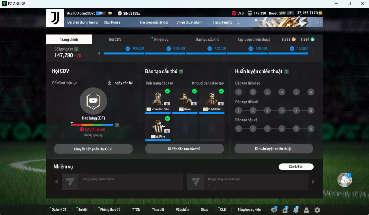 Ảnh [Hạng 877, ACC Rẻ🔥] AC Milan 5.104.620b dư 37.000b có Kaká ITM+5, Maldini ITM+5, Nesta ITM+5, Torres ITM+5, Pirlo ITM+5, Beckham DC, Vieira DC, Sheva BDO+6, Zambrotta BTB+9, Verdi RTN+9... Đã đào tạo full nhiều cầu thủ, HLV Xịn